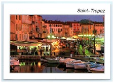 Harbor Evening Atmosphere Saint Tropez Coastal Town Var France Postcard picture