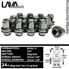 24PC 14X1.5 CHROME OE REPLACEMENT MAG SEAT LUG NUTS FIT ARMADA TITAN XD QX56/80 picture