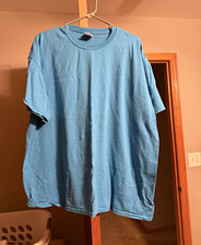 Gildan Heavy Cotton Men's XL Blue Crew Neck Short Sleeve Knit Preshrunk Tee picture