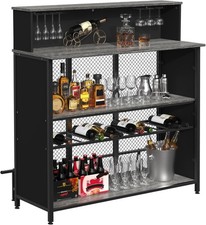 Home Bar Unit Mini Bar Liquor Cabinet with Storage and Footrest for Home Kitchen picture