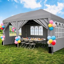 10X20FT Heavy Duty Pop Up Canopy Tent with 6 Sidewalls Commercial Outdoor Canopy picture