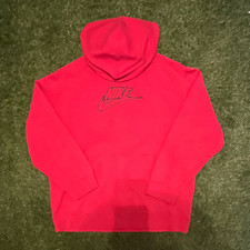 Nike Men's Red Pullover Hoodie XL Cotton Fleece Logo Hood Pockets picture