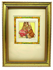 Rare Original Plate Watercolor & Ink Beartix Potter Peter Rabbit By Anna Pomaska picture