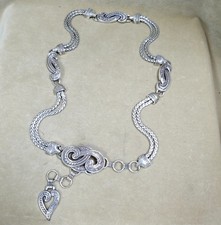 VTG Brighton Bali Hai Silver Tone Metal Sz Small Adjustable Women's Waist Belt picture