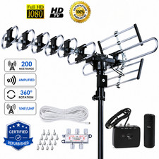 Five Star Outdoor TV Antenna 200 Mile Range 360 Rotation Amplified For 5 TVs picture
