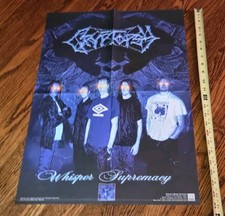 RARE ORIGNAL CRYPTOPSY Whisper Supremacy PROMO POSTER FOLDED UNUSED DEATH METAL picture