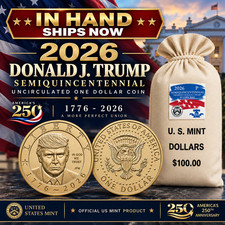 IN HAND SHIPS NOW ✅ 2026 - P $1 Donald Trump Dollar Coin ~ Semiquincentennial 🦅 picture