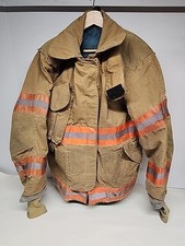 Firefighter Jacket Coat Fire Fighter 42R 29R Janesville Lion Apparel Service Vtg picture