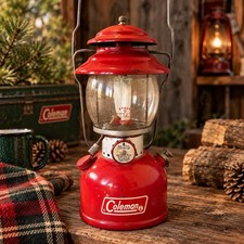 Vintage 1971 Coleman 200A Red Single Mantle Lantern Pyrex Globe USA Untested picture