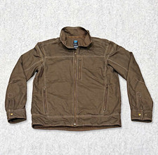 KUHL Burr Jacket Men's Size Large Canvas Full Zip Coat Patina Dye Brown Outdoor picture