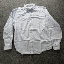 J.Crew Sunwashed Oxford Shirt Mens XL White Blue Stripe 100% Cotton 41092 picture
