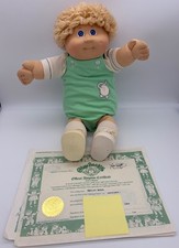 Vintage 1980s Coleco Cabbage Patch Kids Bryan Ross Boy Doll Adoption Paper Blond picture