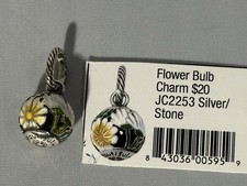 Authentic Brighton Flower Bulb Charm JC2253 Silver/Stone * NWOT *  picture