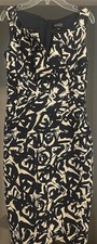 Adrianna Papell Women's Sleeveless Navy Blue And Ivory Size 4 Knee Length Dress picture
