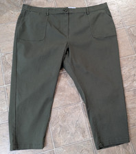 Croft & Barrow sz 28W Ankle Pants mid rise relaxed hip & thigh olive green 3106 picture