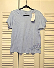 Columbia Women's Blue w/Floral Short Sleeve T-Shirt Size XL NWT -See comments picture