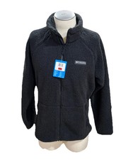 Columbia Fleece Jacket Mens M Black Regular Fit Full Zip picture