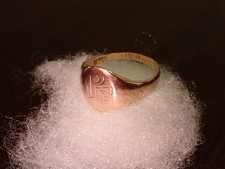 Antique 9ct Gold Signet Ring – Birmingham Hallmark, Monogram 