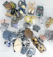 NOS DeadStock Earring Lot 80s Vintage 25+ Pair New Old Stock Retro Costume picture