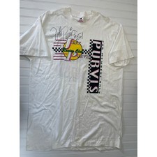 Vintage Jeff Purvis Racing Club T-Shirt XL White NASCAR 90s Single Stitch USA picture