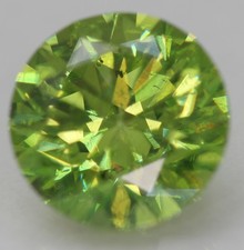 Cert 1.35 Carat Vivid Green VVS2 Round Brilliant Natural Enhanced Diamond 7.02mm picture