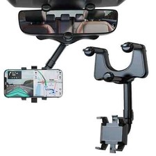 360° Car Phone Holder Rotatable And Retractable Rearview Mirror Mount Universal picture
