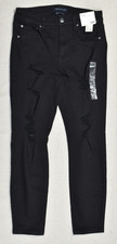 Aeropostale High Rise Jegging Jeans Womens Size 12 Reg Black Distressed Stretch picture