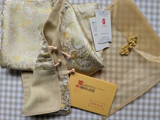NEW in Mesh Bag Nanjing Yunjin Research Inst. Silk Brocade Scarf/Shawl w/Frog picture
