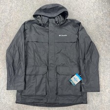 NEW Columbia Jacket Mens Medium Black Clifton Terrace Omni-Tech Hooded picture