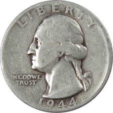 1944 S Washington Silver Quarter Circulated 25c Coin Collectible picture