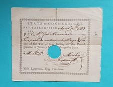 1783 Connecticut Revolutionary War Pay-Table Order.  Signed Moseley & Wadsworth picture