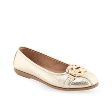 Women's Aerosoles Big Bet Ballet Flats Soft Gold Polyurethane picture