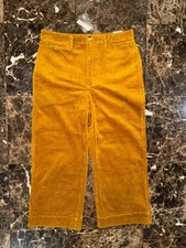 NWT Madewell Emmett Wide-Leg Crop Corduroy Pants  -Deep Marigold- Size 29 Petite picture