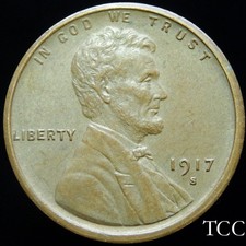 1917 S LINCOLN WHEAT CENT ~ SAN FRANCISCO 1c PENNY COIN ~  ~ TCC picture
