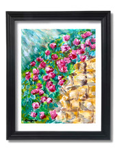Guajardo Art Rose Wall Garden 14X11 Original Acrylic Impressionism Wall Decor picture