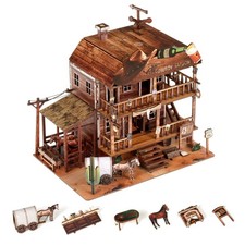 Cowboy Saloon Miniature House Kit - DIY Miniature Kit for Adults, Teens, Doll... picture