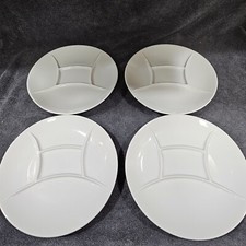 Set 4 Naaman Israel White Divided Dinner Luncheon Dishes Fondue Sushi Plates picture