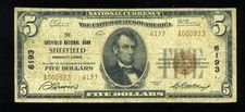 1929 $5 THE NB SHEFFIELD PA picture