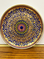 Vintage Thai Benjarong Porcelain Plate Enamel Gold Floral Round picture