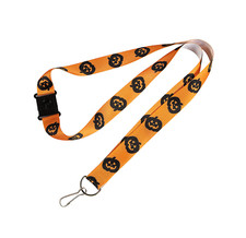 NEW Halloween Jack O Lantern Pumpkin Breakaway Lanyard ID badge key holder 16 in picture