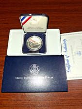 1991-S US Silver Dollar USO 50th Anniversary Proof Coin w/ Box & COA  90% Silver picture