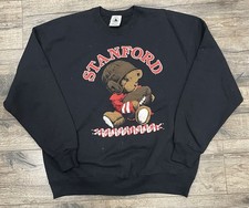 Vintage 90s Stanford Cardinal Teddy Bear Embossed XL Crewneck Sweater Football picture
