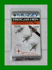 Muzzy Trocar HBX 3 pack Expandable Crossbow Broadheads 4 Steel Blades 100 Grain picture