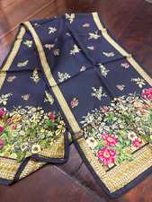 Vintage 1994 Smithsonian Institution Silk Scarf Made in Italy Floral NIB NWT picture