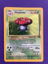 Vintage 1999  Vileplume 15/64 Holo Rare Jungle Pokemon Unlimited Holo LP picture