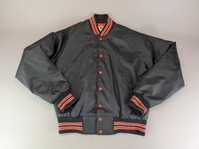 Vintage 80s Cincinnati Bengals NFL Satin Bomber Jacket Size Medium Black Orange picture