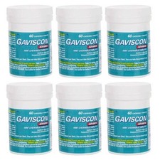 PACK OF 6-Gavscon Advance Chewable Mint Tablet 60ct-EXP-12/2027 picture