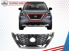 For 2021-2023 Nissan Rogue SL SV Front Bumper Grille Chrome Trim W/O Camera Hole picture
