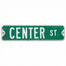 Authentic Road Sign CENTER ST Real Street Vintage Retired Sign Antique picture
