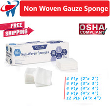 2x2, 3x3, 4x4 Non Woven Sponges 4-Ply, 8 - Ply, 12-Ply, 100% Cotton Gauze Sponge picture